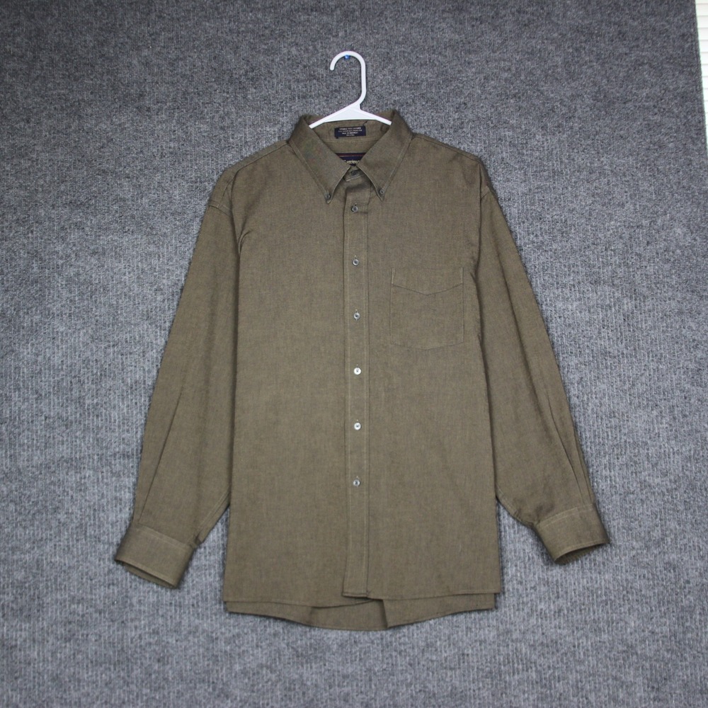 Barrington Oxford Shirt Mens 17.5‎ 32/33 Wrinkle Free Olive Green Casual